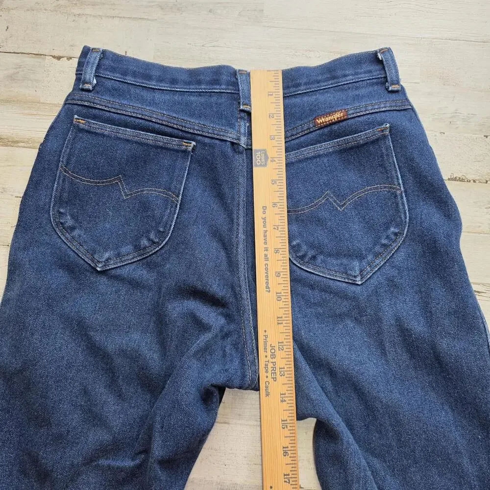 Vintage 70s Wrangler Jeans Women No Fault Denim High Waist MOM 14x32 Fits 28" - Picture 8 of 10